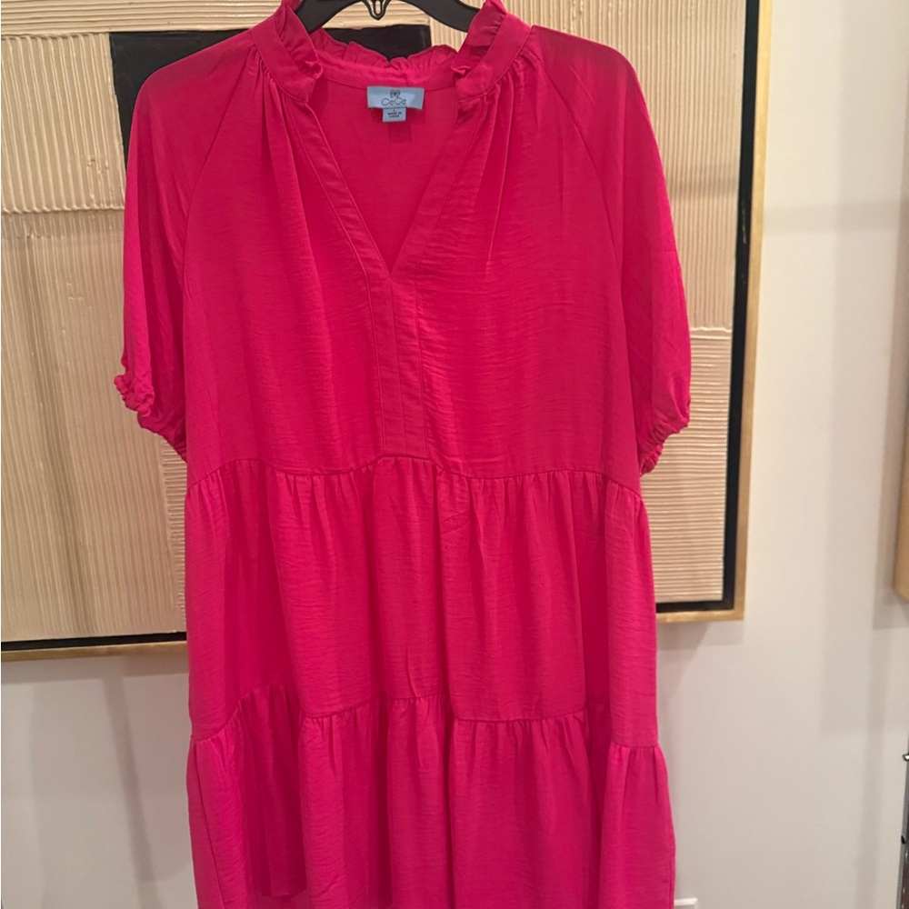 CeCe Fuchsia Tiered Tunic Style Dress - Lightweight & Flowy